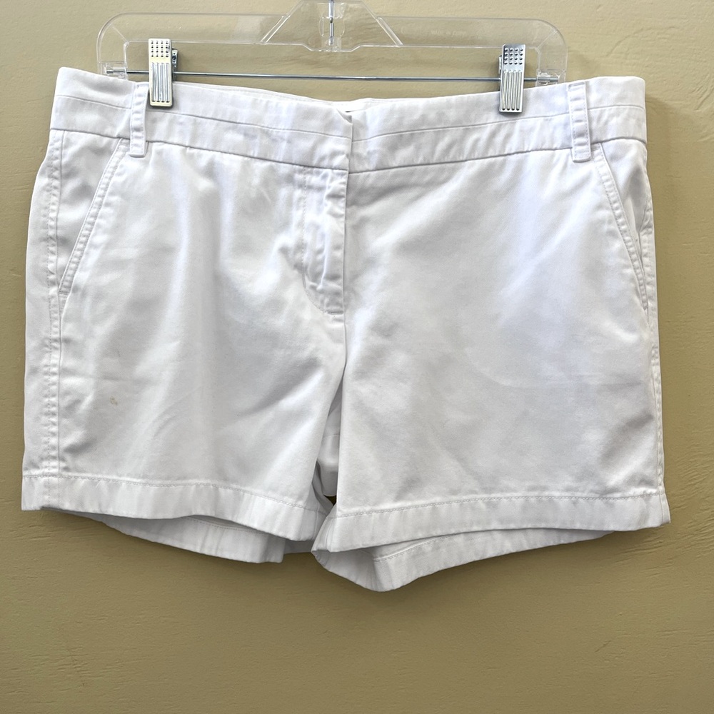 J Crew Chino Women's White Shorts Size 14